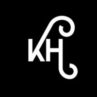 diseño del logotipo de la letra kh sobre fondo negro. concepto de logotipo de letra de iniciales creativas kh. diseño de letras kh. kh diseño de letras blancas sobre fondo negro. kh, logotipo de kh vector