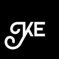 diseño del logotipo de la letra ke sobre fondo negro. concepto de logotipo de letra inicial creativa ke. diseño de letras ke. ke diseño de letras blancas sobre fondo negro. logotipo de ke, ke vector