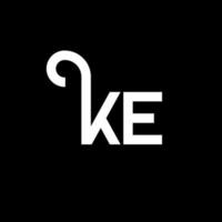 KE letter logo design on black background. KE creative initials letter logo concept. ke letter design. KE white letter design on black background. K E, k e logo vector