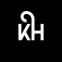 KH letter logo design on black background. KH creative initials letter logo concept. kh letter design. KH white letter design on black background. K H, k h logo vector