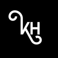 KH letter logo design on black background. KH creative initials letter logo concept. kh letter design. KH white letter design on black background. K H, k h logo vector