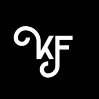 diseño de logotipo de letra kf sobre fondo negro. concepto de logotipo de letra de iniciales creativas kf. diseño de letras kf. kf diseño de letras blancas sobre fondo negro. kf, logotipo de kf vector