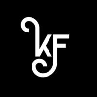 diseño de logotipo de letra kf sobre fondo negro. concepto de logotipo de letra de iniciales creativas kf. diseño de letras kf. kf diseño de letras blancas sobre fondo negro. kf, logotipo de kf vector