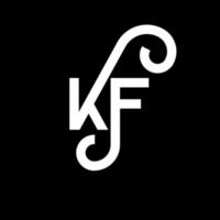 diseño de logotipo de letra kf sobre fondo negro. concepto de logotipo de letra de iniciales creativas kf. diseño de letras kf. kf diseño de letras blancas sobre fondo negro. kf, logotipo de kf vector