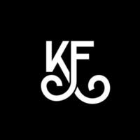 diseño de logotipo de letra kf sobre fondo negro. concepto de logotipo de letra de iniciales creativas kf. diseño de letras kf. kf diseño de letras blancas sobre fondo negro. kf, logotipo de kf vector