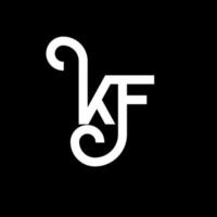 diseño de logotipo de letra kf sobre fondo negro. concepto de logotipo de letra de iniciales creativas kf. diseño de letras kf. kf diseño de letras blancas sobre fondo negro. kf, logotipo de kf vector