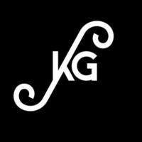 KG letter logo design on black background. KG creative initials letter logo concept. kg letter design. KG white letter design on black background. K G, k g logo vector