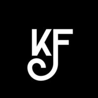 diseño de logotipo de letra kf sobre fondo negro. concepto de logotipo de letra de iniciales creativas kf. diseño de letras kf. kf diseño de letras blancas sobre fondo negro. kf, logotipo de kf vector