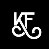 KF letter logo design on black background. KF creative initials letter logo concept. kf letter design. KF white letter design on black background. K F, k f logo vector