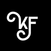 diseño de logotipo de letra kf sobre fondo negro. concepto de logotipo de letra de iniciales creativas kf. diseño de letras kf. kf diseño de letras blancas sobre fondo negro. kf, logotipo de kf vector