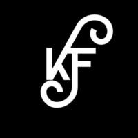 diseño de logotipo de letra kf sobre fondo negro. concepto de logotipo de letra de iniciales creativas kf. diseño de letras kf. kf diseño de letras blancas sobre fondo negro. kf, logotipo de kf vector