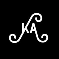 KA letter logo design on black background. KA creative initials letter logo concept. ka letter design. KA white letter design on black background. K A, k a logo vector