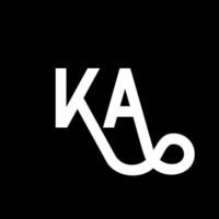 KA letter logo design on black background. KA creative initials letter logo concept. ka letter design. KA white letter design on black background. K A, k a logo vector