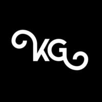 diseño de logotipo de letra kg sobre fondo negro. concepto de logotipo de letra de iniciales creativas kg. diseño de letra kg. kg diseño de letra blanca sobre fondo negro. kg, logotipo de kg vector