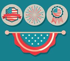 USA celebration icons vector