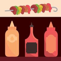 barbecue sauces icons vector