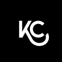 KC letter logo design on black background. KC creative initials letter logo concept. kc letter design. KC white letter design on black background. K C, k c logo vector