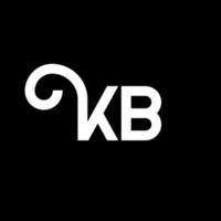 diseño de logotipo de letra kb sobre fondo negro. concepto de logotipo de letra de iniciales creativas kb. diseño de letras kb. kb diseño de letras blancas sobre fondo negro. kb, logotipo de kb vector