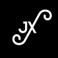 diseño del logotipo de la letra jx sobre fondo negro. concepto de logotipo de letra de iniciales creativas jx. diseño de letras jx. jx diseño de letras blancas sobre fondo negro. logotipo de jx, jx vector