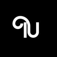 IU letter logo design on black background. IU creative initials letter logo concept. iu letter design. IU white letter design on black background. I U, i u logo vector
