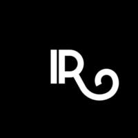 diseño de logotipo de letra ir sobre fondo negro. concepto de logotipo de letra de iniciales creativas ir. ir diseño de letras. ir diseño de letras blancas sobre fondo negro. ir, ir logotipo vector