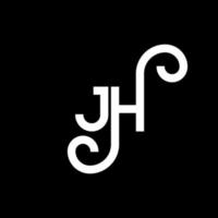 diseño del logotipo de la letra jh sobre fondo negro. concepto de logotipo de letra de iniciales creativas jh. diseño de letra jh. jh diseño de letras blancas sobre fondo negro. logotipo de jh, jh vector