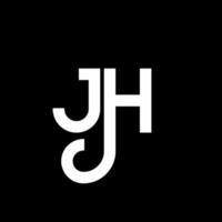 diseño del logotipo de la letra jh sobre fondo negro. concepto de logotipo de letra de iniciales creativas jh. diseño de letra jh. jh diseño de letras blancas sobre fondo negro. logotipo de jh, jh vector