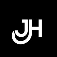 diseño del logotipo de la letra jh sobre fondo negro. concepto de logotipo de letra de iniciales creativas jh. diseño de letra jh. jh diseño de letras blancas sobre fondo negro. logotipo de jh, jh vector