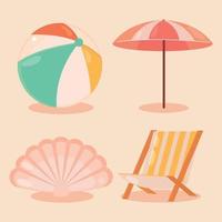 beach icon set vector