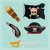 icons set pirate vector