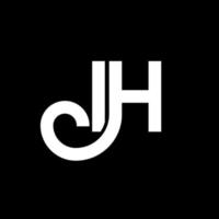 diseño del logotipo de la letra ih sobre fondo negro. ih creative iniciales carta logo concepto. diseño de letra ih. ih diseño de letras blancas sobre fondo negro. yo, yo logo vector