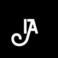 diseño del logotipo de la letra ia sobre fondo negro. ia concepto de logotipo de letra de iniciales creativas. diseño de letras ia. ia diseño de letras blancas sobre fondo negro. ia, logotipo de ia vector