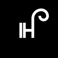 diseño del logotipo de la letra ih sobre fondo negro. ih creative iniciales carta logo concepto. diseño de letra ih. ih diseño de letras blancas sobre fondo negro. yo, yo logo vector