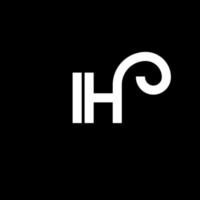 IH letter logo design on black background. IH creative initials letter logo concept. ih letter design. IH white letter design on black background. I H, i h logo vector