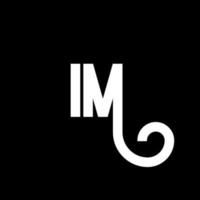 IM letter logo design on black background. IM creative initials letter logo concept. im letter design. IM white letter design on black background. I M, i m logo vector