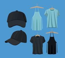 mockup brand wear icons vector