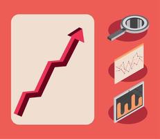 investment icons isometric vector