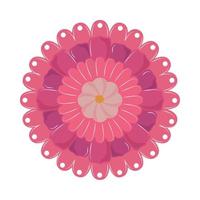 mexican pink flower decoration vector