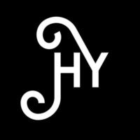 diseño de logotipo de letra hy sobre fondo negro. concepto creativo del logotipo de la letra de las iniciales. diseño de letras hy. hy diseño de letras blancas sobre fondo negro. hola, hola logo vector