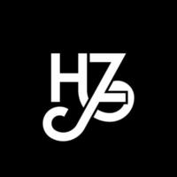 HZ letter logo design on black background. HZ creative initials letter logo concept. HZ letter design. HZ white letter design on black background. H Z, h z logo vector