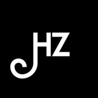 HZ letter logo design on black background. HZ creative initials letter logo concept. HZ letter design. HZ white letter design on black background. H Z, h z logo vector