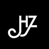 HZ letter logo design on black background. HZ creative initials letter logo concept. HZ letter design. HZ white letter design on black background. H Z, h z logo vector