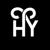 HY letter logo design on black background. HY creative initials letter logo concept. hy letter design. HY white letter design on black background. H Y, h y logo vector