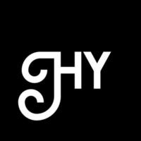 diseño de logotipo de letra hy sobre fondo negro. concepto creativo del logotipo de la letra de las iniciales. diseño de letras hy. hy diseño de letras blancas sobre fondo negro. hola, hola logo vector