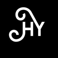 diseño de logotipo de letra hy sobre fondo negro. concepto creativo del logotipo de la letra de las iniciales. diseño de letras hy. hy diseño de letras blancas sobre fondo negro. hola, hola logo vector