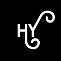 diseño de logotipo de letra hy sobre fondo negro. concepto creativo del logotipo de la letra de las iniciales. diseño de letras hy. hy diseño de letras blancas sobre fondo negro. hola, hola logo vector