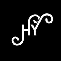 diseño de logotipo de letra hy sobre fondo negro. concepto creativo del logotipo de la letra de las iniciales. diseño de letras hy. hy diseño de letras blancas sobre fondo negro. hola, hola logo vector