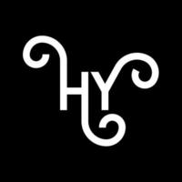 diseño de logotipo de letra hy sobre fondo negro. concepto creativo del logotipo de la letra de las iniciales. diseño de letras hy. hy diseño de letras blancas sobre fondo negro. hola, hola logo vector