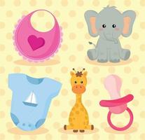 cute baby icons vector