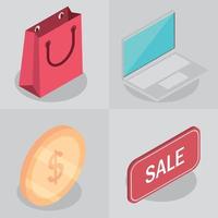 iconos de compras online vector